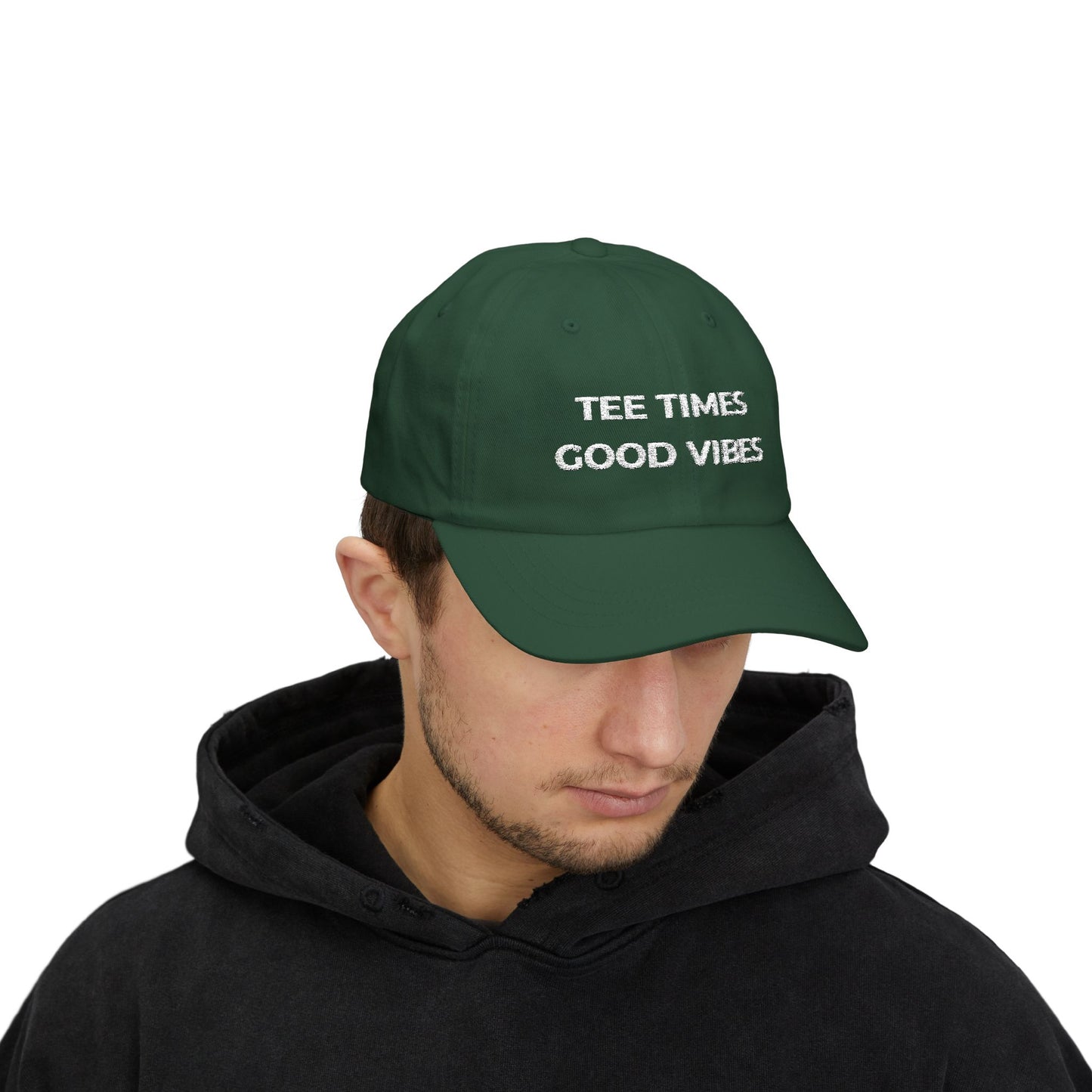 Golf Dad Cap with 'Tee Times Good Vibes' - Casual Dad Hat, Father's Day Gift, Outdoor Accessory, Unique Sports Cap