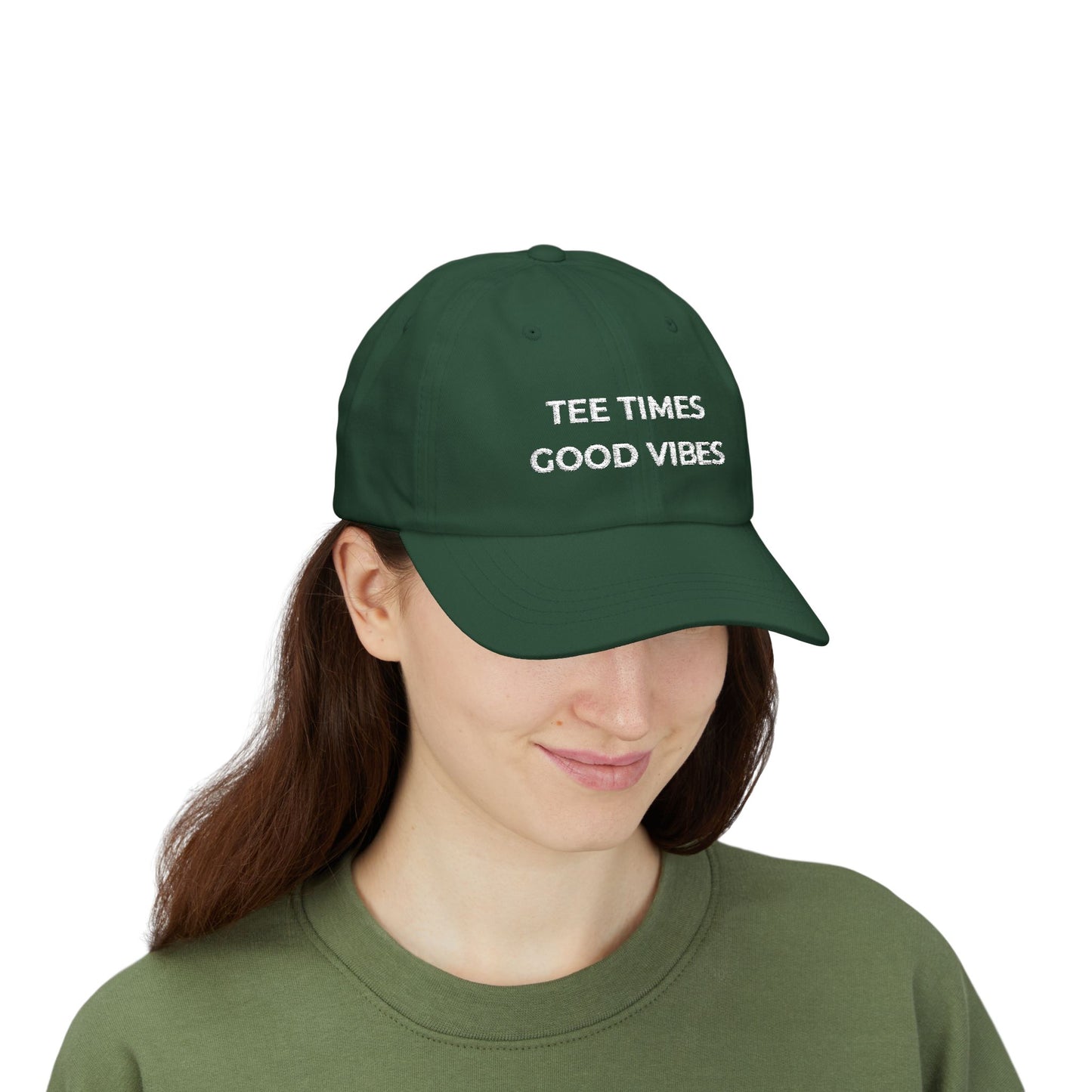 Golf Dad Cap with 'Tee Times Good Vibes' - Casual Dad Hat, Father's Day Gift, Outdoor Accessory, Unique Sports Cap