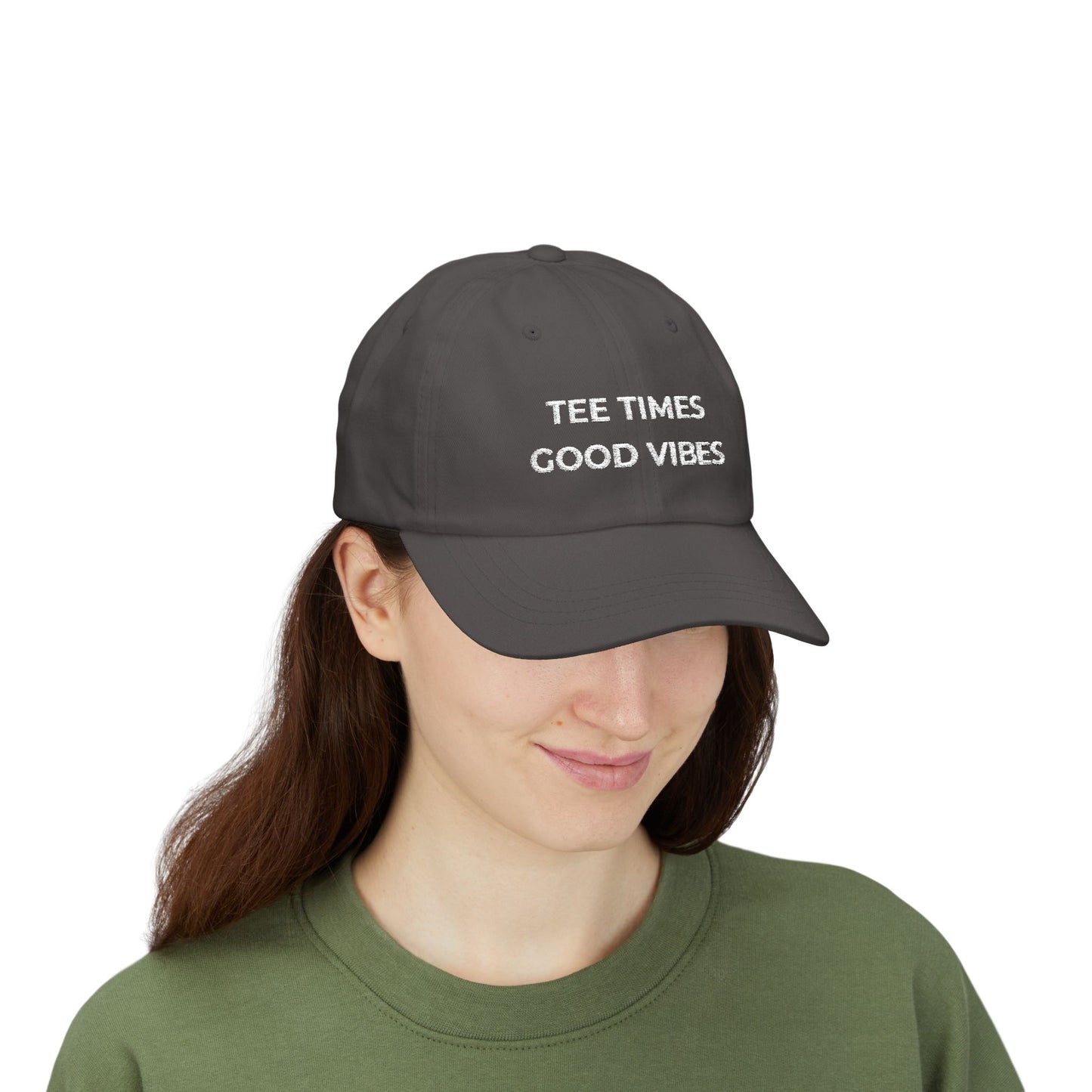 Golf Dad Cap with 'Tee Times Good Vibes' - Casual Dad Hat, Father's Day Gift, Outdoor Accessory, Unique Sports Cap