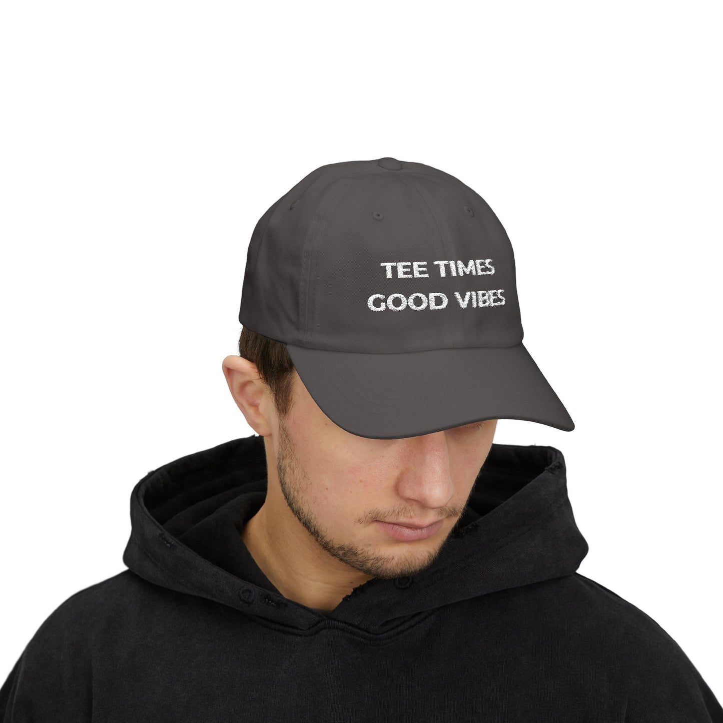 Golf Dad Cap with 'Tee Times Good Vibes' - Casual Dad Hat, Father's Day Gift, Outdoor Accessory, Unique Sports Cap